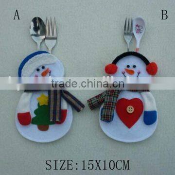 Santa Christmas Snowman Silverware Holder Pocket