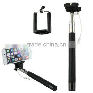 2015 newest 3.5mm Audio cable take pole selfie stick, no need battery and bluetooth