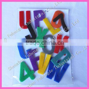 Letters or numbers customized hook and loop sticky patch/ alphabet