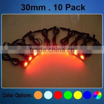 DIY 30MM Colour Changing LED Garden Decking Kits Set of 10 for Outdoor