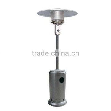 Stand-up patio heater silver hammered