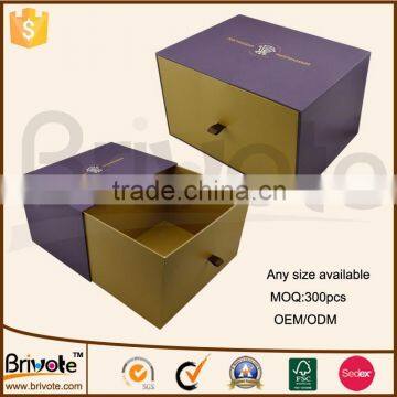 2015 Hot Custom wholesale purple drawer box