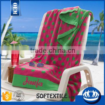 China supplier 2016 new design beach towel lounge chair cover pocket