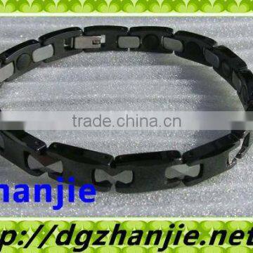 15010 magnetic black ceramic stainless steel bracelet