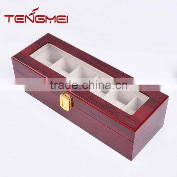 Rectangle 6 slots watch packing wood box