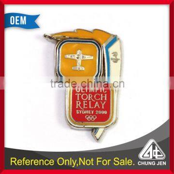 Factory Direct Sale sport olympic red torch relay pin badge