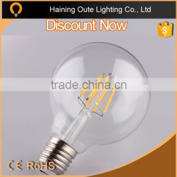 led filament bulb hottest 6W G80,G95,G125 R60,ST64,candle led bulb