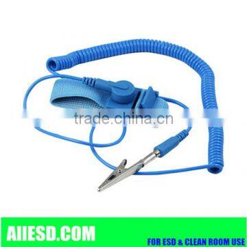 Blue Conductive Coiled Cord ESD Wrist Strap