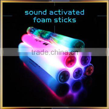 2016 New Product Sound Activated Colorful LED Flashing Light Foam Glow Stick