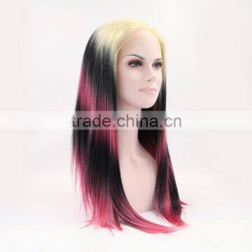 wholesale factory price machine made synthetic lace frontal wig