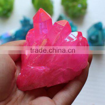 natural quartz crystal pink angel aura Cluster