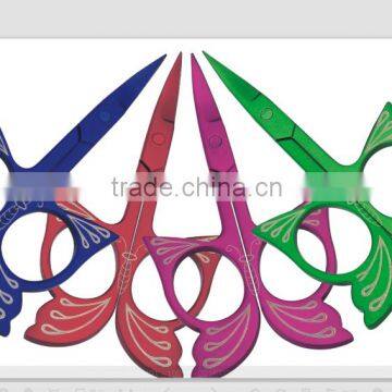 2015 colored butterfly-shaped beauty scissors