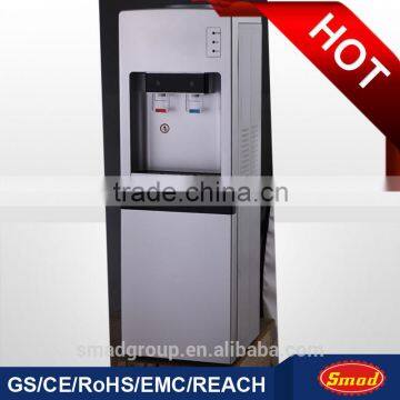 Compressor vertical stand bottled water dispenser with hot and cold taps