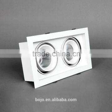 2*20w Recessed Led Square Grille Downlight Adjustable 40w Cob Led Downlight