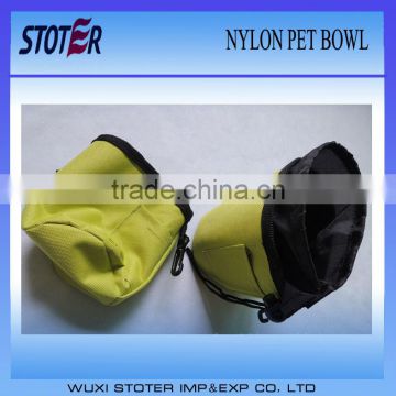 colorful nylon/oxford pet bowl portable