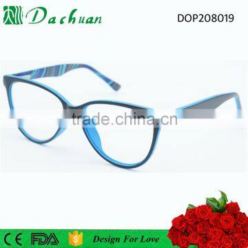 2016 new fashion design lady cat eye optical frames with computer pattern