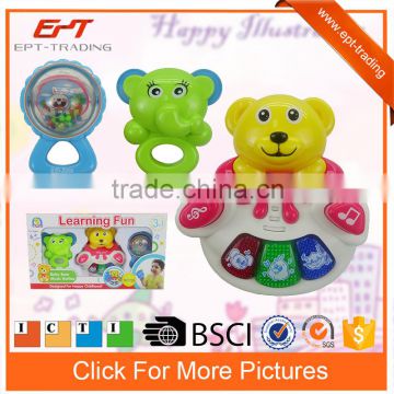 Cute cartoon baby musical hanging rattle baby toys 3pcs