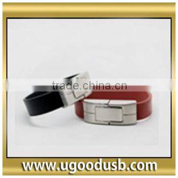 Portable leather bracelet usb drives for gobal market,hot sale usb drive leather 32gb for gifts and promation