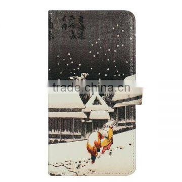 Factory price UV printing PU smart phone flip case