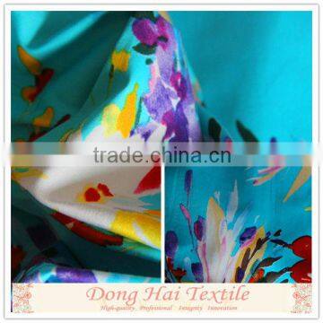 100% cotton sateen fabric with print flower