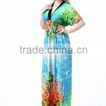 2016 New Bohemia Beach Skirt Bat Sleeve Dress photo-6