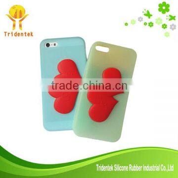 New Design 3D Heart Shaped Silicone Phone Case for Iphone 5/5s