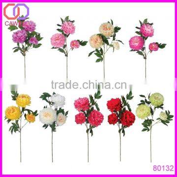 Modern 3 head romantic peony flower/artificial peony flower