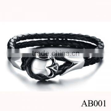 Fashion Popular Hight Polish Skull Bracelet For Men/North Skull Men Jewelry