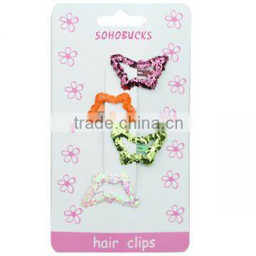Bling Snap Hair Clip Butterfly Hair Clip Barrette with Glitter Sequin Assorted Color