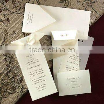 JS European Style CMYK Printing Embossing Wedding Invitation Card