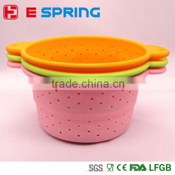 Convenient Foldable Design Silicone Strainer Collapsible Kitchen Tools