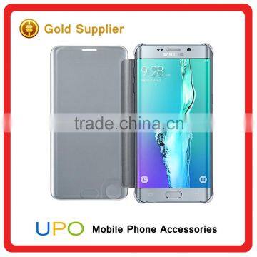 [UPO] Top Selling Clear View Translucent Flip Electroplating Mirror PC Smart Phone Case for Samsung Galaxy S7 Edge Case photo-4