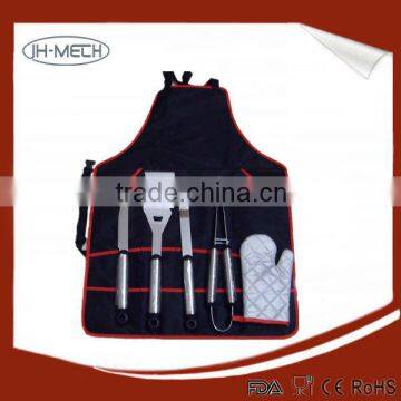 Stainless steel BBQ tools set with apron manufacture