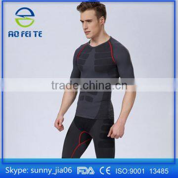 Slim Fit Gym T Shirt Men Long Sleeve Quick Dry Compression Shirt