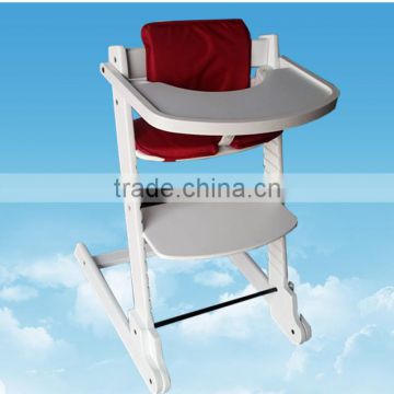 EN14988 Wooden Baby high chair in white