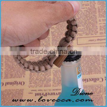 Outdoor Survival Paracord Nylon Braided Whistle/flint/knife/Metal Bottle Opener Paracord Bracelet