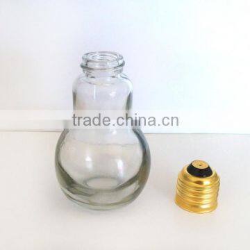 Antique Lamp Bulb Glass Oil Bottle With Lid photo-2