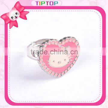 Enamel heart shape hello kitty ring