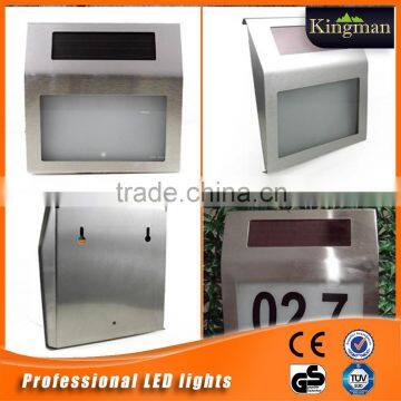 newest stainless steel solar house door number indicator/solor doorplate lights/solar street lamp