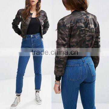 New arrival spring wholesale windbreaker camo jackets women 2016