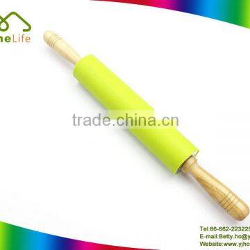 FDA Free wooden handle stainless steel tube silicone surface rolling pin