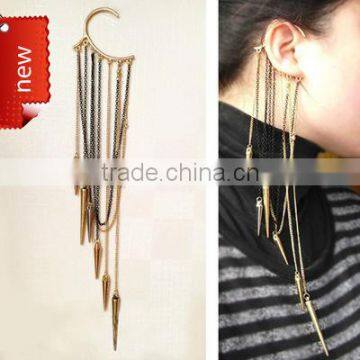 Fashion jewelry 2016 gold tassel ladies earrings