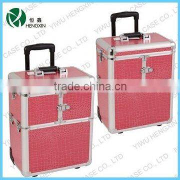 rolling crocodile travel trolley train makeup case