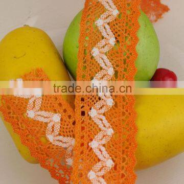 5cm Orange-white Lastest Wonderful Design of Guipure Lace Trim C500401