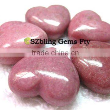 Top quality natural gemstone rhodonite heart shape charms