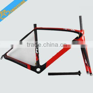 2015 chinese popular style red road bike carbon frame for sale including fork seatpost headsets clamp BB30/BSA