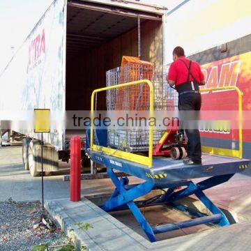 scissor lift elevator to container