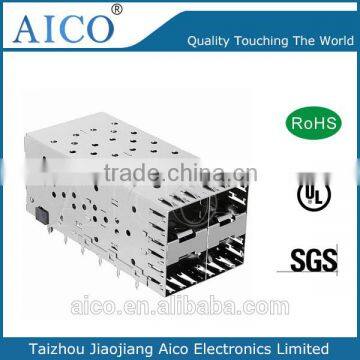 free shipping 2x2 press fit stacked high quality sfp metal cage