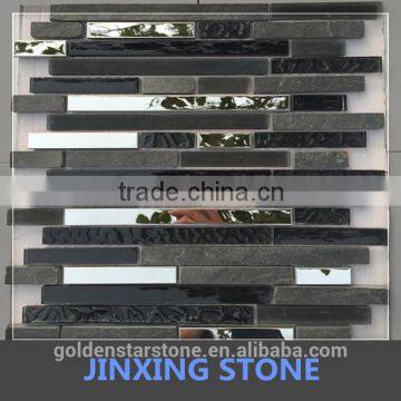 backsplash decorative metal mix glass mosaic tile