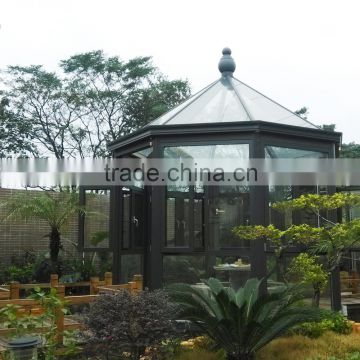 DIY movable prefabricated garden house design curved sunroom for sale